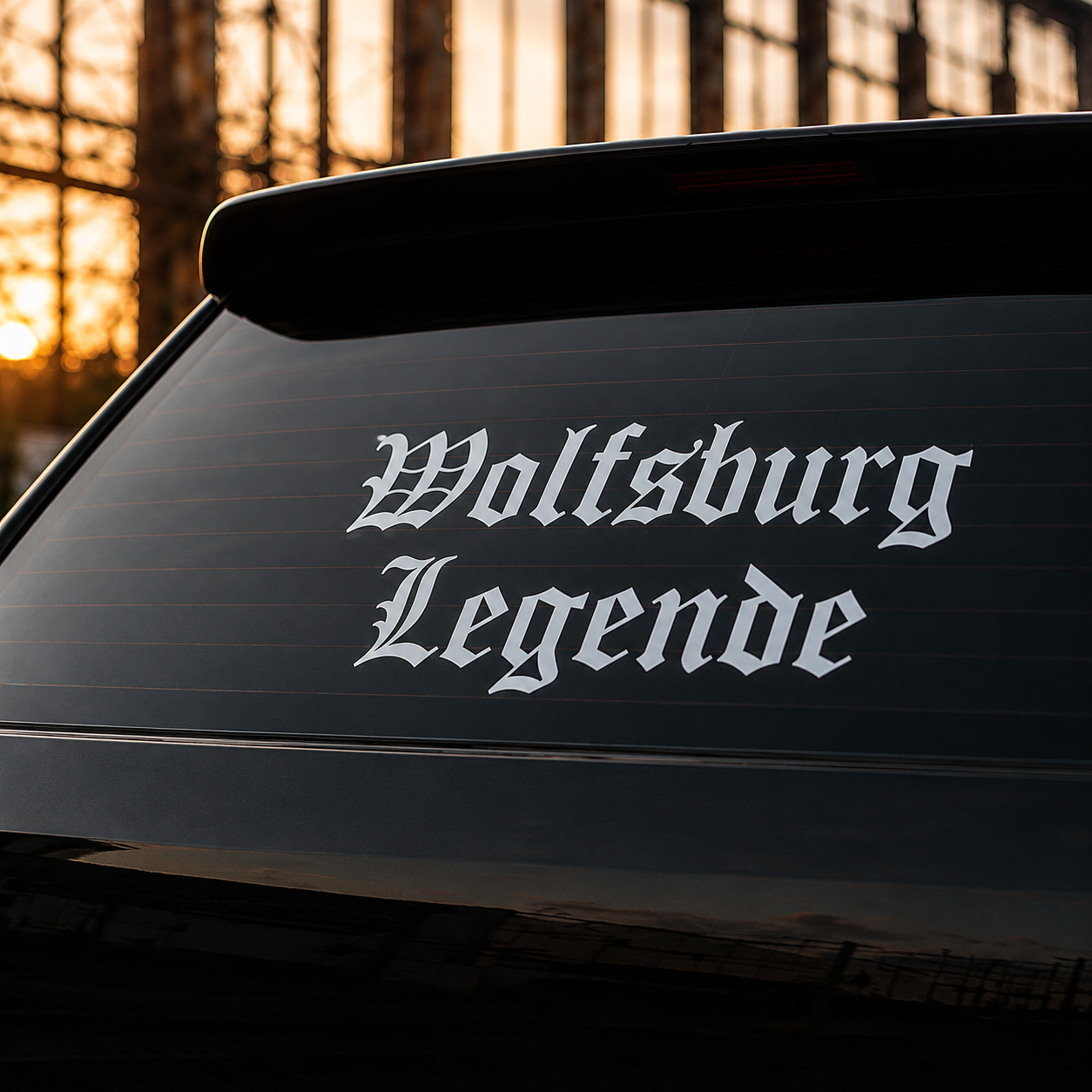 Wolfsburg-Legende – Heckscheiben-Aufkleber