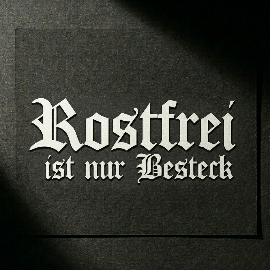Rostfrei ist nur Besteck — Heckscheiben-Aufkleber