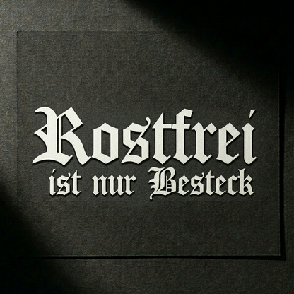 Rostfrei ist nur Besteck — Heckscheiben-Aufkleber