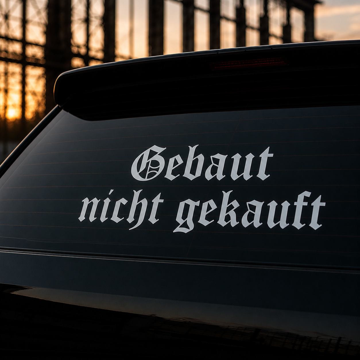 Gebaut nicht gekauft — Heckscheiben-Aufkleber